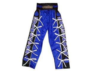 Pantalónes de kickboxing personalizados : KNPANTS-005 - Azul-Negro