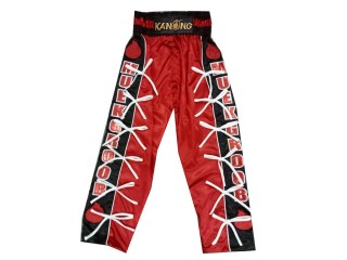 Pantalónes de kickboxing personalizados : KNPANTS-005 - Rojo-Negro