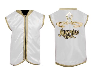 Chaqueta de boxeo personalizada Kanong Cornerman : KNCMJ-121-Blanco