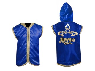 Chaqueta de ring de boxeo personalizada : Azul Diseño tailandés