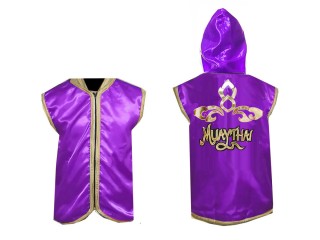 Chaqueta de ring de boxeo personalizada : Púrpura Diseño tailandés