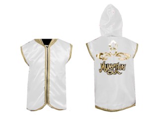 Chaqueta de ring de boxeo personalizada : Blanco Diseño tailandés