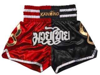 Shorts de kickboxing Kanong : KNS-143-Rojo-Negro