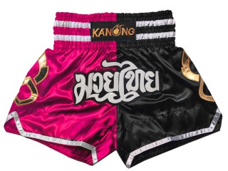 Shorts de kickboxing Kanong : KNS-143-Rose-Negro