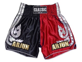 Pantalones Thai Tradicionales Personalizados : KNSCUST-1243-Negro-Rojo