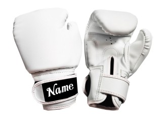 Guantes de boxeo personalizados para niños : KNGCUST-KIDS-439 Blanco