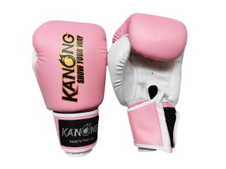 Guantes de boxeo de entrenamiento Kanong : rosa claro y Blanco