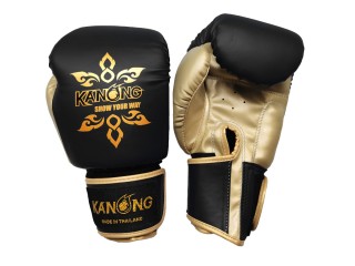 Guantes de kickboxing para niños Kanong : Thai Power Negro y Oro