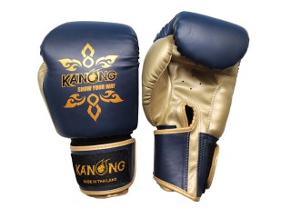 Guantes de kickboxing para niños Kanong : Thai Power Azul marino y Oro