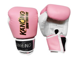 Guantes de boxeo para niños Kanong para entrenamiento : rosa claro y Blanco