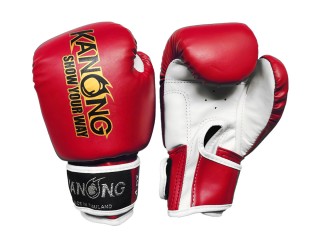 Guantes de boxeo para niños Kanong para entrenamiento : Rojo y Blanco