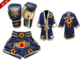Set de boxeo infantil - Set de boxeo personalizado para niños (7-13 años) : Azul marino