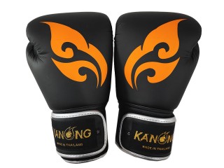 Guantes de boxeo de microfibra Kanong : Thai-Wing-Negro