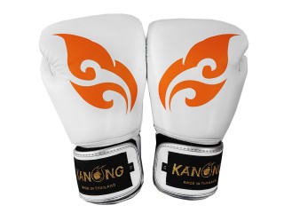 Guantes de boxeo de microfibra Kanong : Thai-Wing-Blanco