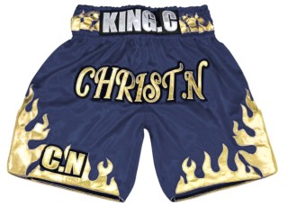 Pantalones de boxeo personalizados : KNBXCUST-2070-Azul marino