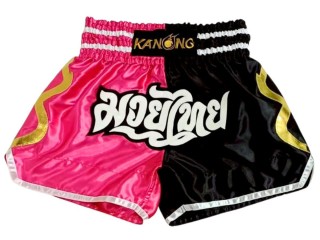 Pantalon de kickboxing Kanong : KNS-143-Rosa-Negro