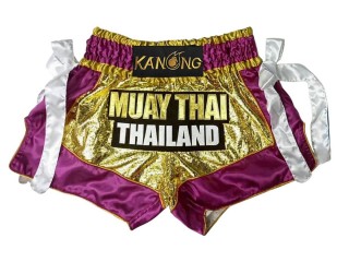 Pantalon de kickboxing Kanong : KNS-152-Oro-Violeta