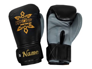 Guantes de boxeo de cuero auténtico personalizados : KNGCUST-R-416