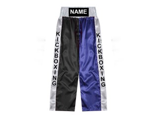 Pantalones de kickboxing personalizados : KNPANTS-001-Negro-Azul marino
