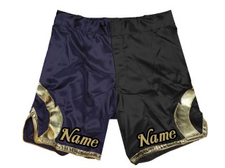 Pantalones de MMA personalizados con nombre : Azul marino-Negro