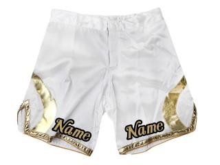 Shorts de MMA personalizados con nombre : Blanco