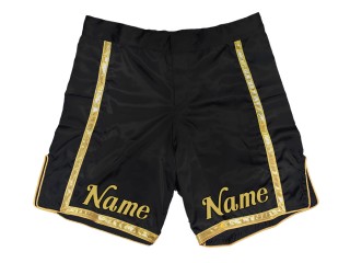 Shorts de MMA personalizados con nombre  : Negro-Oro