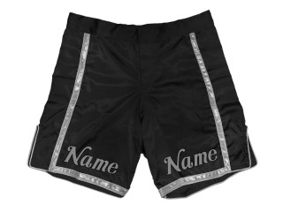 Pantalones de MMA personalizados con nombre : Negro-Plata