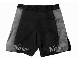 Pantalones de MMA personalizados con nombre : Negro-Gris