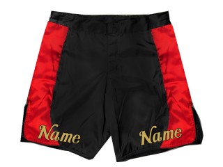 Shorts de MMA personalizados con nombre : Negro-Rojo