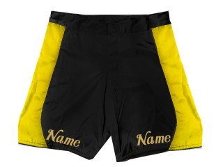 Shorts de MMA personalizados con nombre : Negro-Amarillo