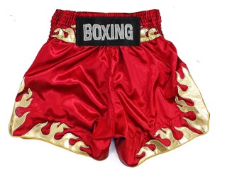 Calzoncillos de boxeo : KNBSH-038-Rojo con llama
