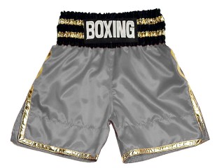 Pantalones de boxeo profesionales personalizados : KNBSH-039-Gris