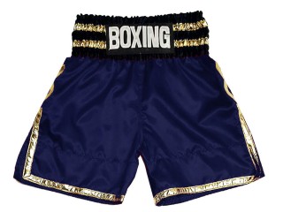 Pantalones de boxeo profesionales personalizados : KNBSH-039-Azul marino