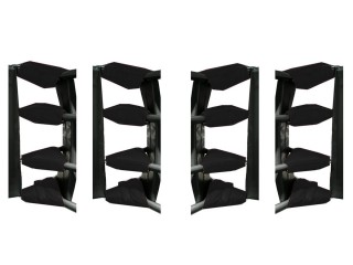 Accesorios para ring de Muay Thai, Cubiertas de tensor para ring de boxeo (juego de 16) : Negro