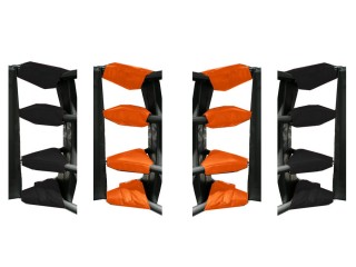 Accesorios para ring de Muay Thai, Cubiertas de tensor para ring de boxeo (juego de 16) : Naranja/Negro