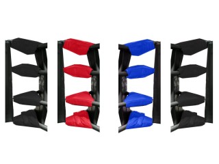 Accesorios para ring de Muay Thai, Cubiertas de tensor para ring de boxeo (juego de 16) : Rojo/Azul/Negro