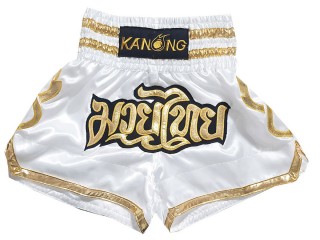 Pantalones de kickboxing Kanong : KNS-121-Blanco