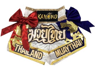 Pantalones cortos Kanong Kickboxing : KNS-128-Blanco