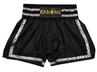 Pantalones cortos Kanong Kickboxing : KNS-140-Negro-Plata