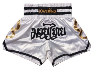 Pantalones de kickboxing Kanong : KNS-143-Blanco