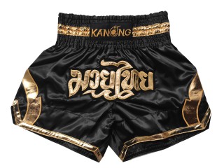 Shorts de kickboxing Kanong : KNS-144-Negro-Oro