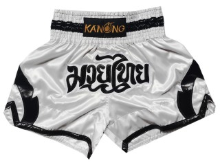 Pantalones de kickboxing Kanong : KNS-144-Blanco