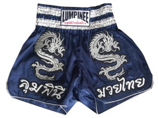 Pantalones cortos de kickboxing Lumpinee : LUM-038-Azul marino