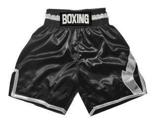 Pantalones de boxeo personalizados : KNBSH-036-Negro-Plata