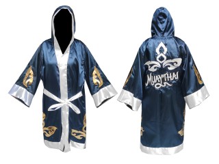 Bata de boxeo personalizada de Kanong : KNFIR-143-Azul marino