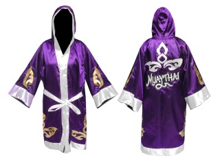 Bata de boxeo Kanong hecha a medida : KNFIR-143-Púrpura