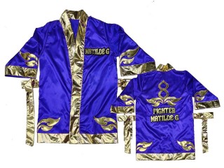 Bata de boxeo personalizada Kanong : KNFIRCUST-001-Azul