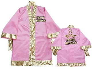 Bata de boxeo personalizada Kanong : KNFIRCUST-001-Rosa