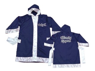 Bata de boxeo personalizada : KNFIRCUST-002-Azul marino