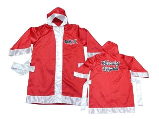 Bata de boxeo personalizada : KNFIRCUST-002-Rojo